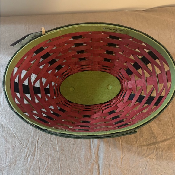 Handcrafted Retired Longaberger Watermelon Woven Basket - Picture 5 of 10